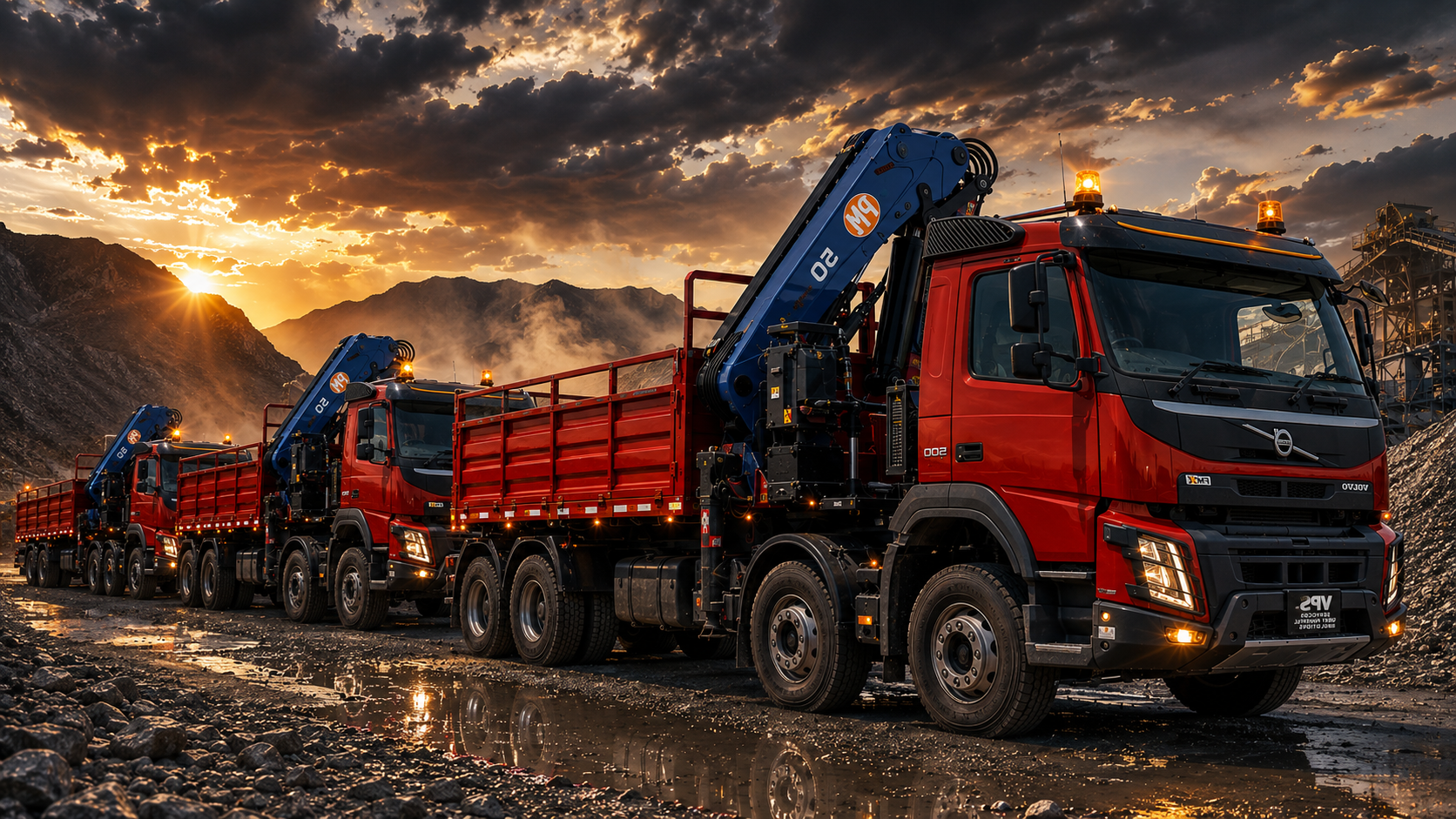 Convoy de camiones grua
