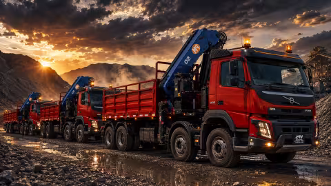 Convoy de camiones grua